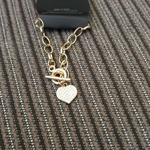 7 for $20 gold diamond heart bracelet